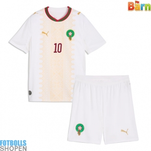 Billiga Marocko Brahim Diaz #10 Bortatröja Barn VM 2026 Kortärmad (+ Korta byxor)
